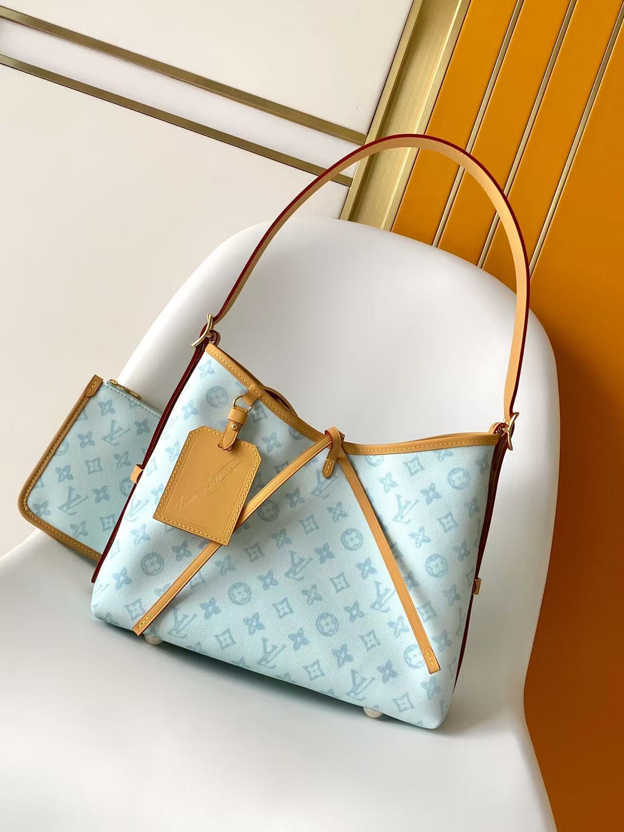 Bagsaaa LV M27532 CarryAll PM Monogram Origine Bleu Courrier - 29cm