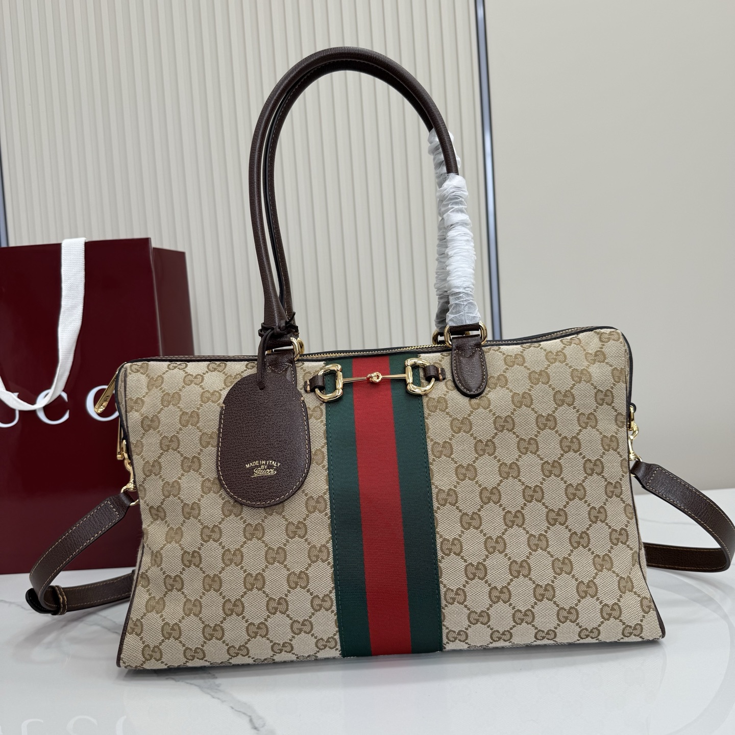 Bagsaaa Gvc*1 Borsetto large boston bag 866734 beige - 38.5cm