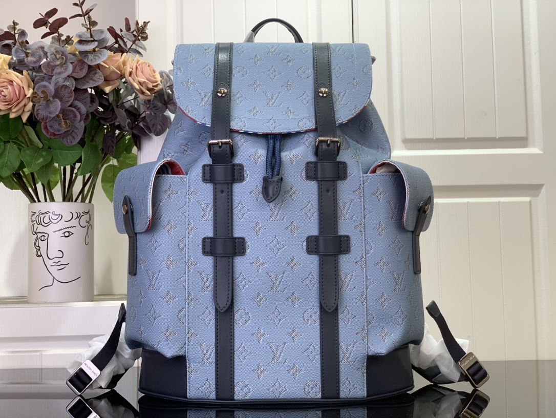 Bagsaaa LV M14676 Christopher MM backpack blue - 38 x 44 x 12.5 cm